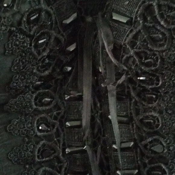 Twentyone beaded black bodice -top M - Picture 3 of 4